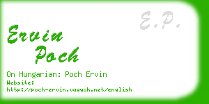 ervin poch business card
